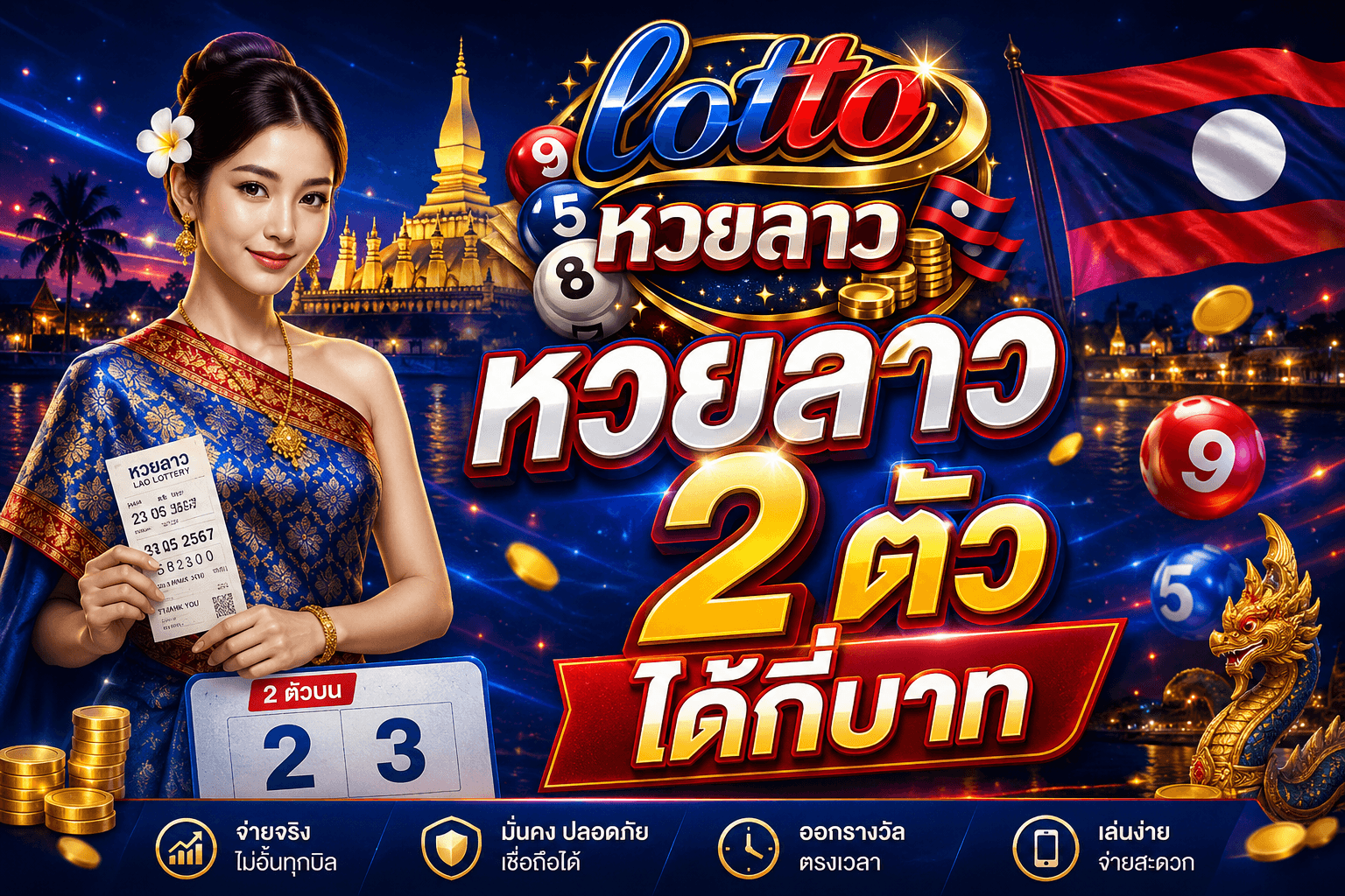 หวยลาว 2 ตัวได้กี่บาท