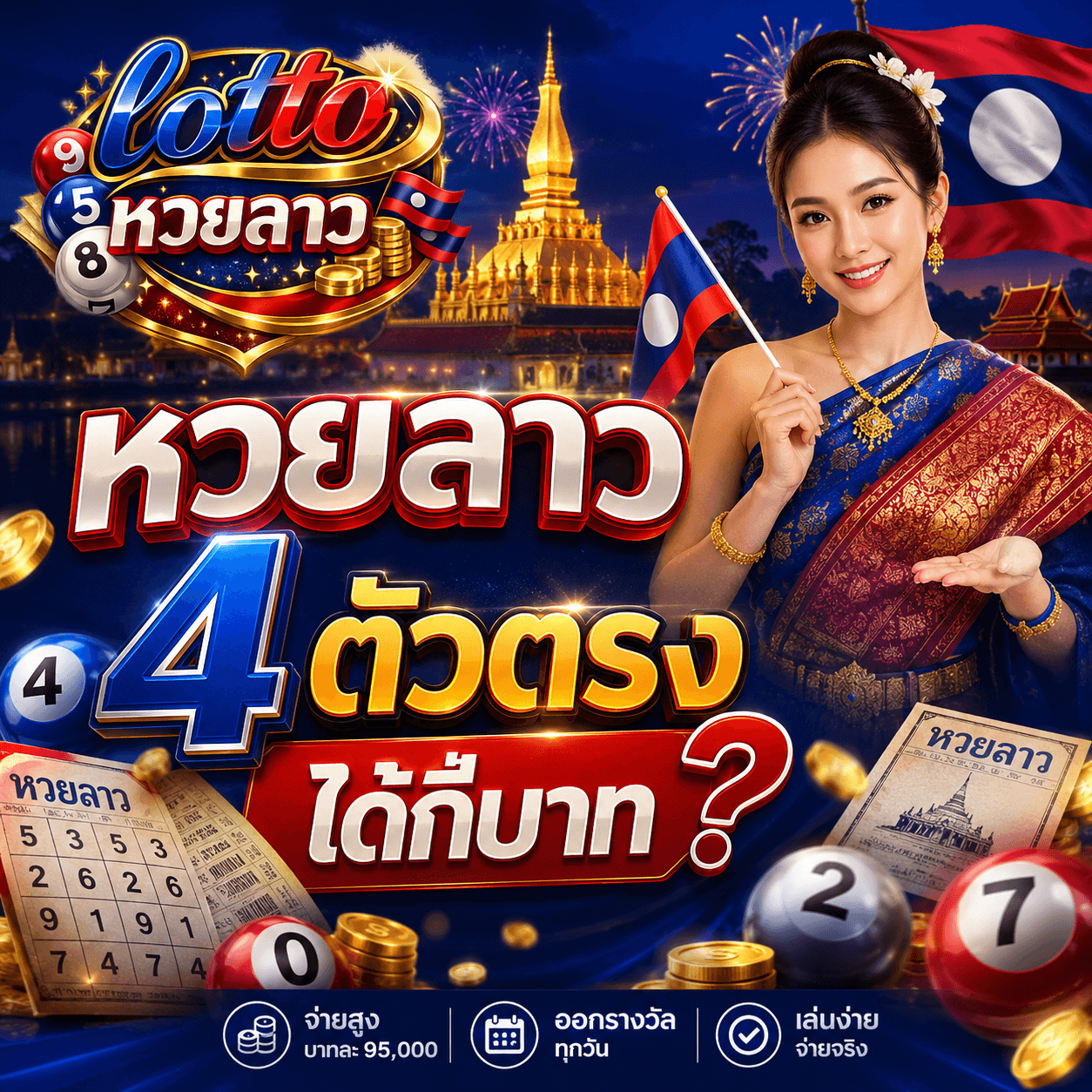 หวยลาว 4 ตัวตรงได้กี่บาท