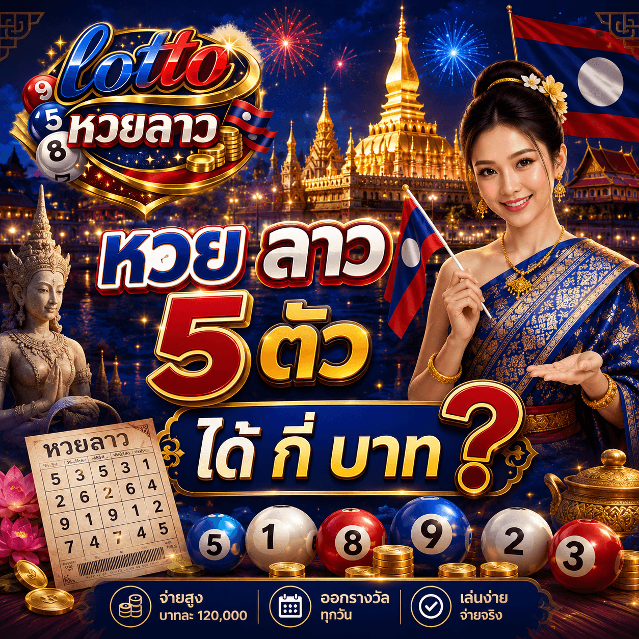 หวย ลาว 5 ตัว ได้ กี่ บาท